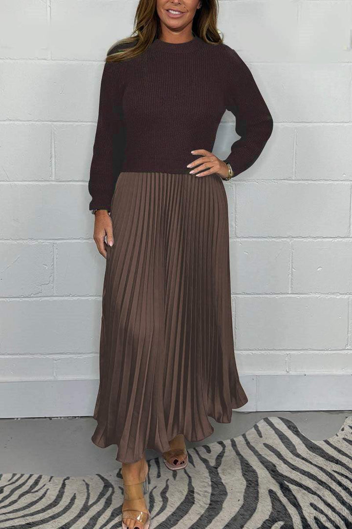 TENA™ | Chic Sweater & Pleated Skirt Set