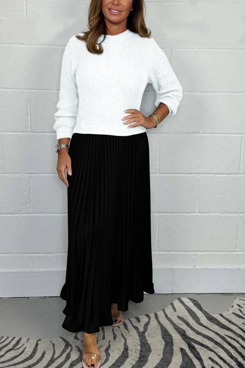 TENA™ | Chic Sweater & Pleated Skirt Set